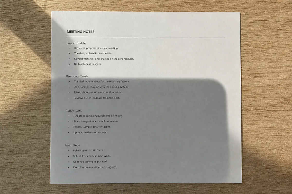 Photographed document page with shadow band across the text