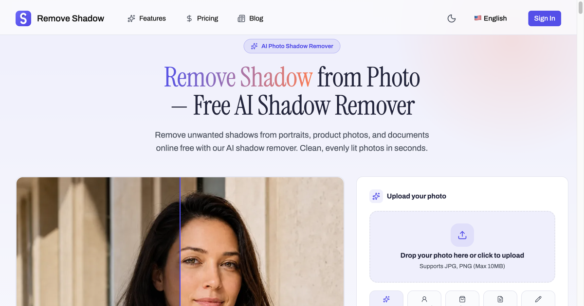 Remove Shadow from Photo Online Free — AI Shadow Remover
